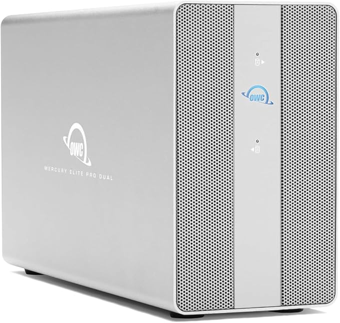 OWC 32TB Mercury Elite Pro Dual USB-C/Thunderbolt 3 External Raid Storage Enclosure with 3Port HUB for Mac and PC