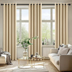 MIULEE Cream Beige Blackout Curtains for Bedroom Living Room 84 Inches Long 2 panels, Thermal Insulated Room Darkening Drapes Solid Grommet Top Noise Reducing Light Blocking Window Curtains 40x84 Inch