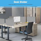 Desk Divider 4 Pcs Desk Privacy Panel 23.6''L x 15.8W'' Office Partitions Grey Acrylic Panel Pack of 4 Desk Divider Partition with Adjustable Universal Base