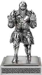 King's Guard Knight Pen Holder Pen Stand Desk Organizers and Accessories Resin Pencil Holder as Gift for Office and Home (Silver(Plating))