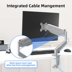 Suptek Single Monitor Mount Adjustable Gas Spring Monitor Arm Desk Mount Stand Fits 17 20 22 23 24 26 27 32 33 inch Monitors,Holds up to 22 lbs,Silver(MD18S)