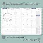 POPRUN Monthly Planner 2025-2026, 8.5'' x 11.25'', 13-Monthly Calendar (July 2025-July 2026) 15-Minute Hourly Appointment Book with Stair Tabs, Soft Cover, 100GSM Paper - Black