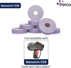 Perco Lavender Pricing Labels for Monarch 1136 - 14,000 Labels, 8 Rolls, Ink Roll Included