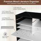 EasyPAG Mail Organizer Countertop, Wood Literature Organizer with Adjustable Shelves, Student Classroom Mailbox for School, Desktop Paper Sorter for Office Home, 48 Compartments, Black/White