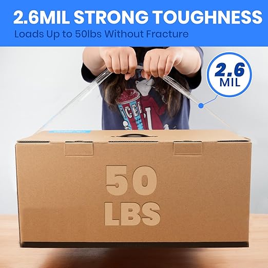 ADHES Packing Tape Shipping Tape Packaging Tape for Moving Boxes Heavy Duty Clear, 50M Length 4.8cm Width,2.6Mil Thickness