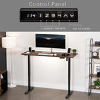 VIVO Electric 60 x 24 in Rustic Standing Desk, Memory Height Adjustment, 1B Series, One-Piece Vintage Brown Top, Black Frame, DESK-KIT-1B6N