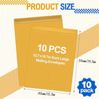 10 Pcs 16 x 20 Inch Extra Large Mailing Envelopes 32lb with Gummed Flaps, Catalog Envelopes Jumbo Craft for Mailing, Storage and Organizing Documents Office Supplie