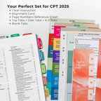 CPT 2025 Code Book Index Tabs - for AMA Version CPT 2025 Professional Edition, Easy-to-Apply, Long-Lasting, and Organized for Optimal Use (Book Not Included)