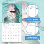 2025 Wall Calendar,Calendar 2025, January 2025 - December 2025, Wall Calendar Smiling Animals, 12" x 24" Opened,Full Page Months Thick & Sturdy Paper for Calendar Organizing & Planning