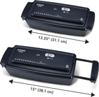Aurora AU660S 6-Sheet Strip Cut Paper/Credit Card Shredder Without Wastebasket, Portable with Extendable Arm, Black