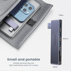 Fidioto USB A Hub, Networking Hubs Right Model 5-in-1 Adapter with 1 USB3.0 &2 USB2.0 & Micro SD/TF Card Reader, Compatible for Laptop MacBook, Chromebook, Dell, HP, Samsung, Keyboard, Mouse Etc.