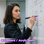 Liquid Chalk Markers Set (8 Pack), 6mm Reversible Thick & Chisel Tip, Wet Erase Paint Pens for Non Porous Blackboard Chalkboard, Car Glass Windows, School Business Supplies (8 Neon Color)