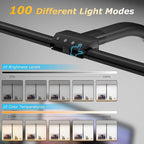 Double Head Desk Light with Clamp, LED Desk Lamp with Remote Control, Tall Double Head Desk Lamp with Clamp, 10 Brightness Modes & 10Colors, Adjustable Desk Light for Work & Study