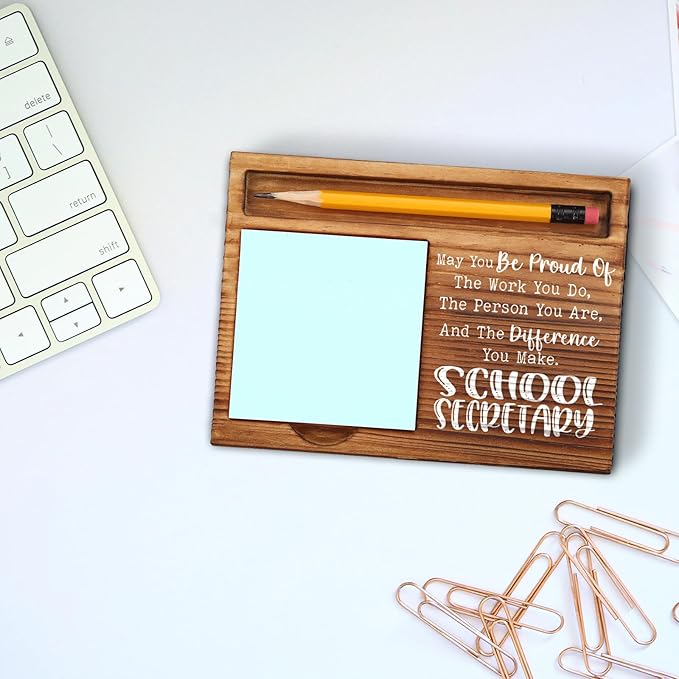School Secretary Gifts, School Secretary Appreciation Gifts, Thank You Gifts for School Secretary, School Secretary Office Desk Decor Gifts Self-Stick Note Pad Holders ZSS2