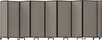 Versare Room Divider 360 Portable Wall Partition | Folding Panels | Large Freestanding Divider | Locking Wheels | Temporary Room Separator