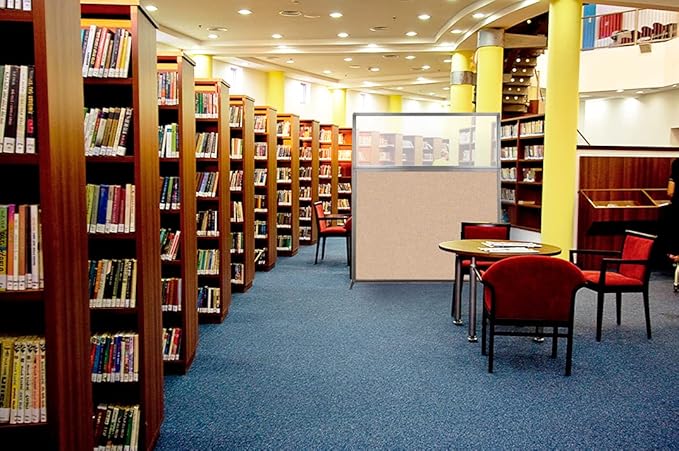 Versare Hush Screen Portable Room Divider | Workstation Wall Divider | Freestanding Privacy Hush Panels | Clear Fluted Windows | Fabric Office Divider Screen | Great for Room Separation