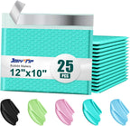 Bubble Mailers A4 Paper Size, 12x10 Padded Envelopes for Shipping, 25 Pack Mailing Packages with Self Seal Adhesive, Waterproof Bubble Envelopes (Teal)