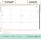 Blue Sky Day Designer 2025-2026 Academic Year Weekly and Monthly Planner Calendar, July 2025 - June 2026, 12-Month, 8" x 10", Faux Leather Cover, Bookbound, Black