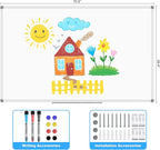 Lockways Large 72" x 40" Magnetic Dry Erase Board - Wall Mounted Whiteboard| White Board with Pen Tray, Aluminum Message Presentation Memo Board for Office & School