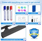 maxtek 72 x 40 Double Sided Rolling Whiteboard, Mobile Whiteboard Magnetic White Board - Large Reversible Dry Erase Board Easel Standing Board on Wheels with Stand (72 x 40 Black)