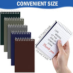 Teling 50 Pieces Spiral Memo Pads Bulk 3 x 5 Inch Small Note Pads Top Bound Lined College Ruled Paper Mini Notepad Pocket Spiral Notebooks for School Office Home Supplies, 75 Sheets (Dark Colors)