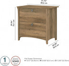 Bush Furniture Salinas 2 Drawer Lateral File Cabinet in Reclaimed Pine, Home Office Storage Solution, Organizer with Drawers for Workspace, Filing Unit