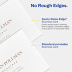 Avery Clean Edge Printable Business Cards with Sure Feed Technology, 2" x 3.5", White Linen Textured, 200 Blank Cards for Inkjet Printers (08873)