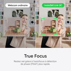 Insta360 Link 2C - 4K Webcam for PC/Mac, 1/2" Sensor, Auto Framing, HDR, AI Noise-Canceling Mic, Gesture Control for Streaming, Video Calls, Gaming, Works with Zoom, Teams, Twitch & More