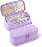 CICIMELON Large Pencil Case Big Storage Pen Pouch Bag with Compartment for School Supplies Office College Teen Boys Girls Adults, Upgraded Purple