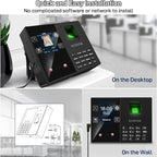 KUIIYER 4 in 1 Employee Time Clocks for Small Business (Face + Fingerprint + Palm Print + PIN) Employee Clock in & Out Machine Attendance Punch Clock