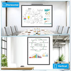 H-Qprobd 48"x36" Magnetic White Board Dry Erase Wall Mount Whiteboard - Office Home Classrooms White Board Hanging Writing Board with Black Aluminum Frame