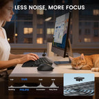 PHILIPS Bluetooth Keyboard and Mouse Combo - Bluetooth 2.4Ghz Wireless Keyboard and Mouse,Ergonomic Design with Palm Rest,3-Device Connectivity, 5 DPI Mouse, Long Battery for Office & Home -Black