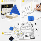 Magicfly Double-Sided Small White Board for Classroom, 9 x 12 Inches Dry Erase Lap Boards, Bulk Pack of 16 Mini White Board for Student, Teachers, Office, with 16 Pens, 16 Erasers & 16 Pen Clips