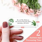 Personalized Return Address Labels Greenery - High Gloss Custom Mailing Labels on Sheets - Self-Adhesive Return Stickers for Envelopes with Crisp Printing Design (50-1000)