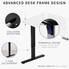 VIVO Electric Dry Erase 60 x 24 in Standing Desk, Memory Height Adjustment, 1B Series, White Marble Pattern Top, White Frame, DESK-KIT-1W6WM