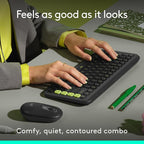 Logitech POP ICON Combo, Bluetooth Keyboard and Mouse Combo, Comfortable Typing, programmable Keys and Buttons, Quiet clicks, Easy-Switch up to 3 Devices - Graphite and Lime