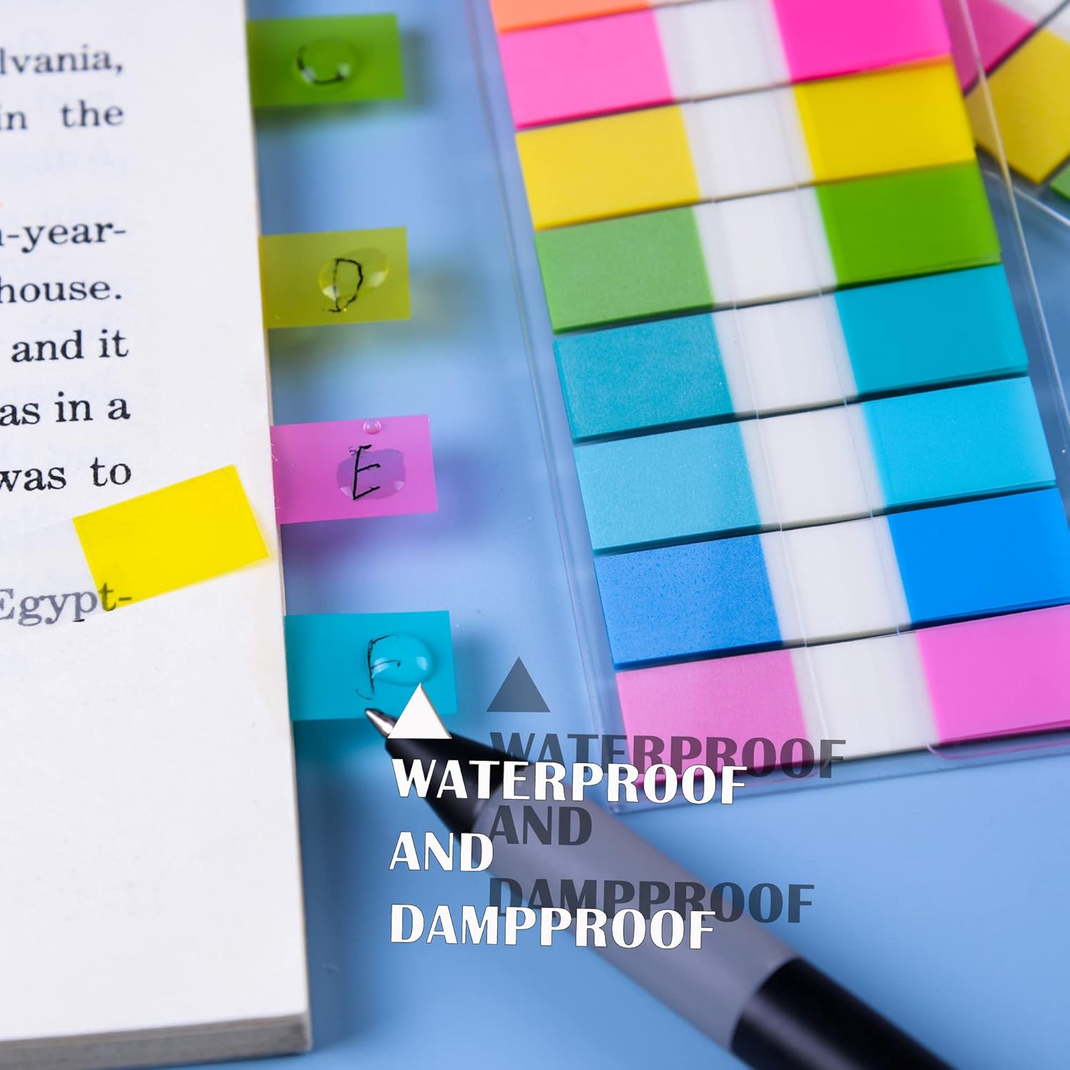 Ericter 1440 Pcs Sticky Tabs Book Tabs Page Markers Tabs, Sticky Note Tabs Colored Writable and Repositionable Index Tabs, Tabs for Annotating Books, Page Tabs