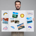 12 Pack Trifold Poster Board, 36x48 Inches White Presentation Board, Portable Display Board for Science Fair, School DIY Project and Business Exhibitions