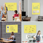 TSJ OFFICE Glass Dry-Erase Board - 36 x 24 Inches Wall Mounted Magnetic Whiteboard, Large Frameless Glass White Board for Office, Home & School, Yellow