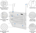 Wall File Organizer, 3 Tire Hanging File Folder Mail Organizer, Vertical Mesh Metal Door/Wall Mount Hanging File Organizer, Paper Document Magazine Rack with Hooks for Home Office White