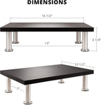 The Original Bamboo Monitor Stand (As Seen On PBS) - Monitor Riser for Computer Screen or Laptop - Desk Shelf Adds Storage Space and Improves Ergonomics - Black
