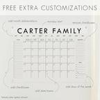 Personalized Clear Acrylic Calendar for Wall, Calendar Whiteboard for Wall, Dry Erase Wall Calendar, Wall Calendar Organizer System for Home (Block, Grey, 31"W x 23"H)