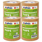 ADHES Kraft Paper Tape, 2 Inch x 60 Yards x 12 Rolls, Biodegradable Paper Packing Tape Writable & Uncoated Brown Shipping Tape for Shipping, Moving, Sealing