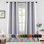 MIULEE Blackout Curtains for Bedroom Living Room 90 Inches Long 2 Panels, Thermal Insulated Room Darkening Drapes Solid Grommet Noise Reduction Light Blocking Window Curtains 40x90 Inch Greyish White