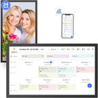 24" Smart Digital Calendar for-Family-Meal-Planner - Electronic Calendars for Chore Chart, Interactive Touchscreen Display for Family Schedules, Auto-Sync Google iCloud Outlook, Wall Mountable for Mom