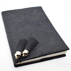 BLBMH 5.5x8.5 inch Book Covers with Bookmarks Adjustable Fabric Paperbacks Book Covers for Privacy Hardcover Softcover Novels Notebook Book Lovers Gifts - Chinese Black 8.5in