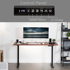 VIVO Electric 60 x 24 in Standing Desk, Memory Height Adjustment, 1B Series, One-Piece Dark Walnut Top, Black Frame, DESK-KIT-1B6D