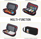 ECHSRT Big Pencil Case, Aesthetic Portable Zipper Pencil Bag with Hidden Pocket, Special Pouch for Men Women Adults, Stationery Organizer Pen Cases for Office Travel,Black