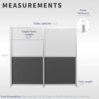 VIVO Modular Wall System, 2 PET and Whiteboard Panels, Professional Office Cubicle Dividers, Freestanding Privacy-Screen, 66 inches High, White and Dark Gray, PP-MWS63WB