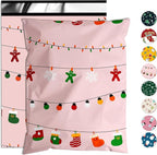 Christmas Poly Mailer 10x13 Inch 25 Pcs, Waterproof Shipping Bags for Clothing, Tear-Resistant Mailier Bags, Strong Mailing Bags with Self-Seal - Christmas Lights Printed